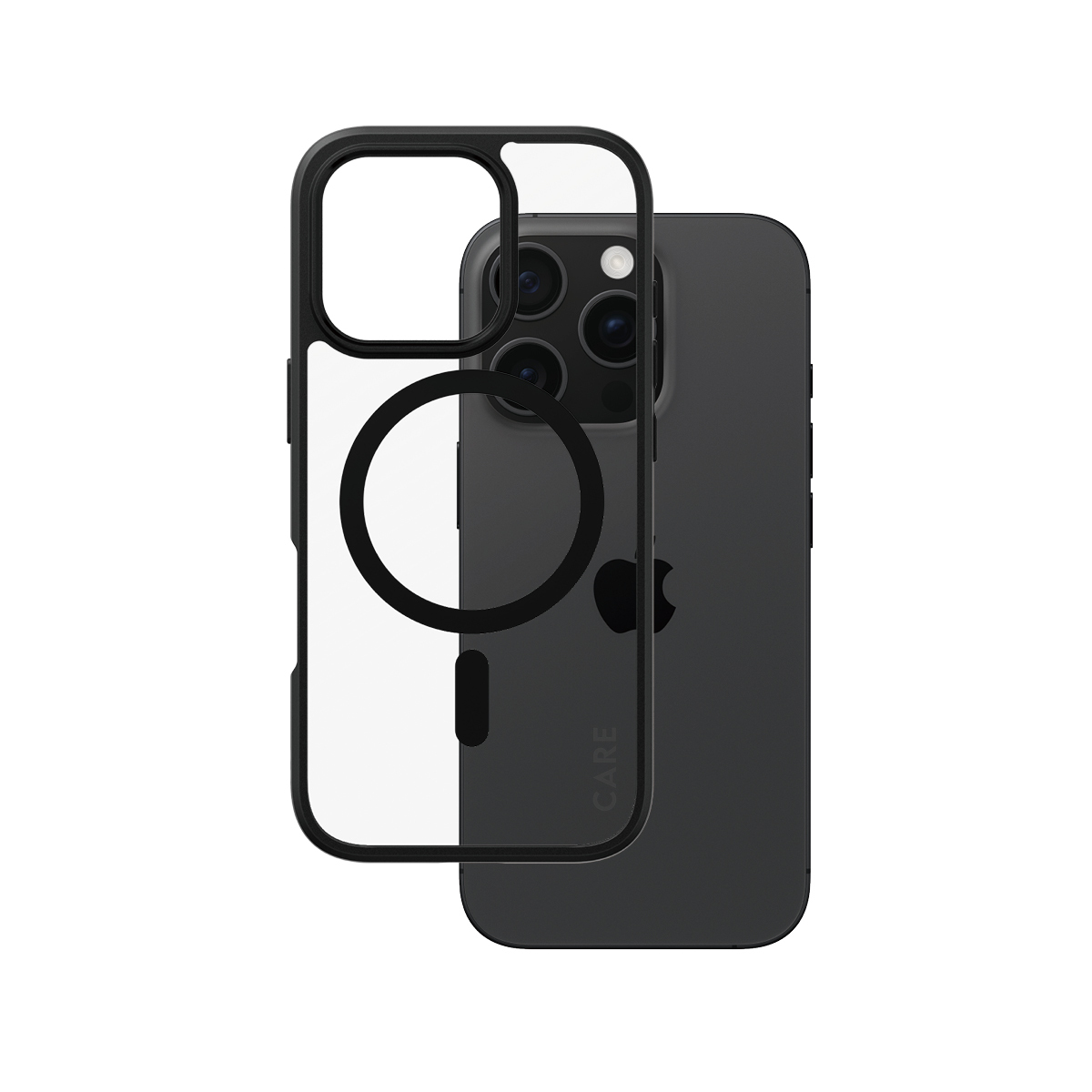 PanzerGlass CARE by Â® Flagship Case Transparent Urban Combat w. Black Frame & MagSafe iPhone 16 Pro