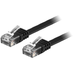 Deltaco TP-60S-FL networking cable Black 0.5 m Cat6 U/UTP (UTP)