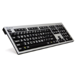 Logickeyboard LKB-LPRNTWB-AJPU keyboard Office USB French Black, Silver