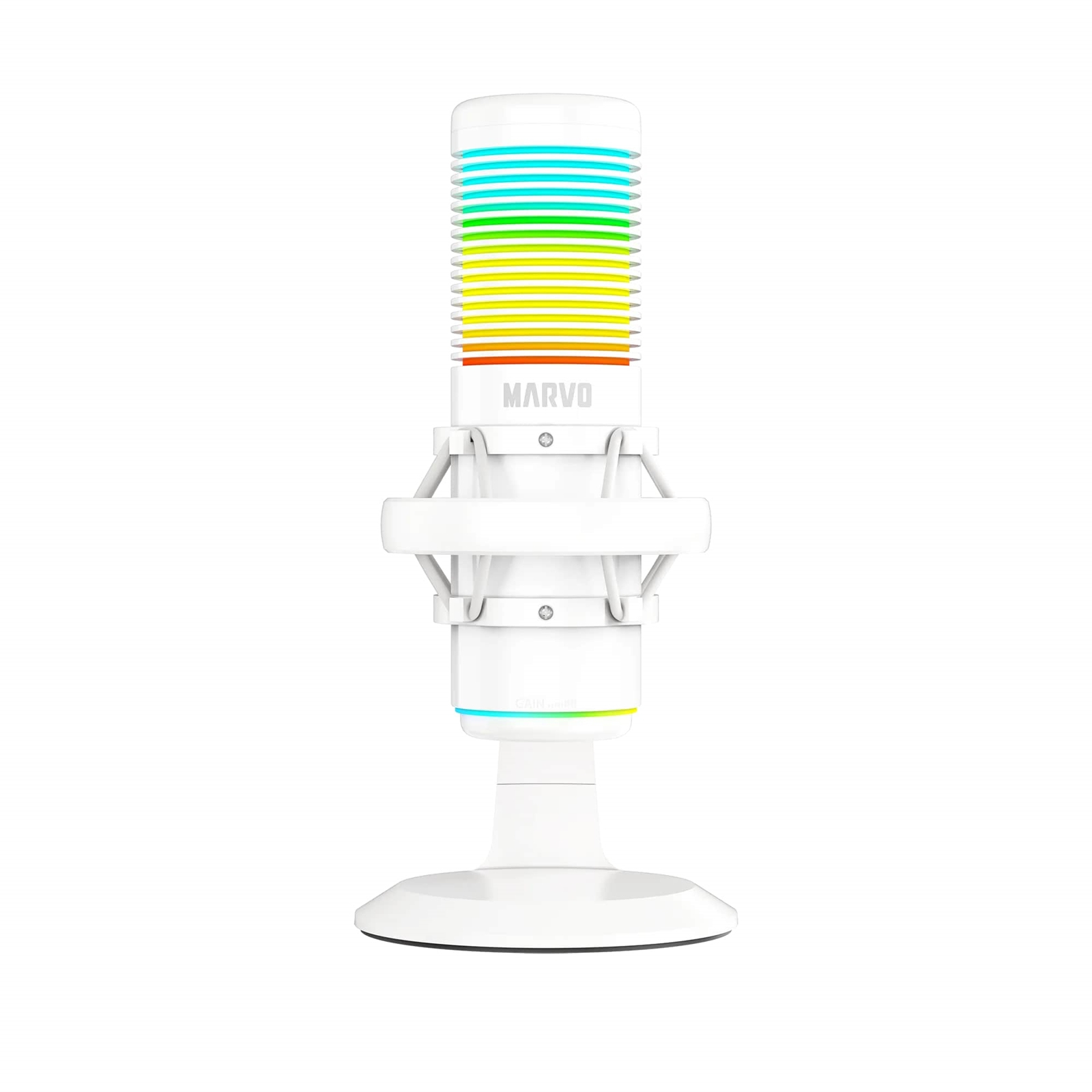 Marvo White Scorpion Mic-07 Blast 60 Usb Rgb Noise Cancelling Wired Gaming M