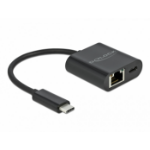 DeLOCK USB Type-C Adapter to Gigabit LAN 10/100/1000 Mbps with Power Delivery port black