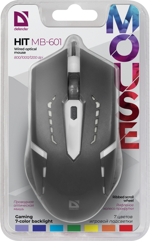 Defender HIT MB-601 mouse Gaming Ambidextrous USB Type-A Optical 1200 DPI