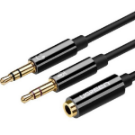 Ugreen 20898 audio cable 0.2 m 2 x 3.5mm 3.5mm Black