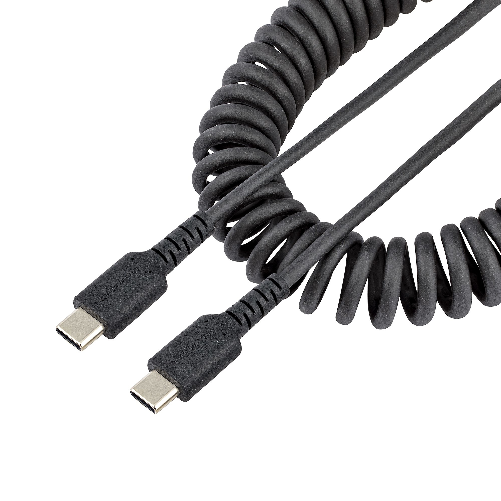 Image of StarTech.com 3ft (1m) USB C Charging Cable, Coiled Heavy Duty Fast...