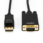 Rocstor Y10A172-B1 video cable adapter 1.8 m DisplayPort VGA (D-Sub) Black