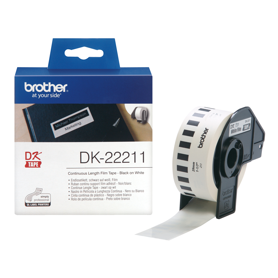 Image of Brother DK-22211 DirectLabel Etikettes white Film 29mm x 15,24m...