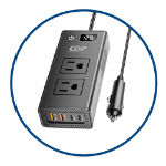 CDP XVU212 adaptador e inversor de corriente Auto 200 W Negro, Gris