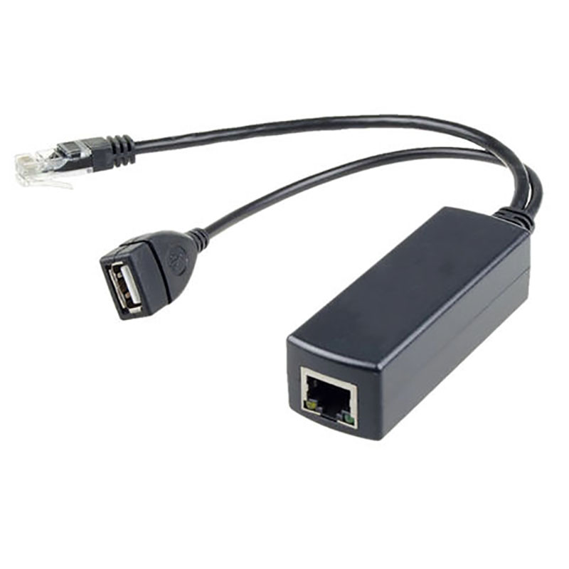 FDL ACTIVE PoE SPLITTER - 48V TO 5V / 2.4A - RJ45 & USB A SOCKET