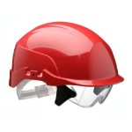 Centurion Spectrum Safety Helmet Red C / W Integrated Eye Protection Red