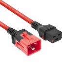 ACT Netsnoer C19 IEC Lock - C20 IEC Lock Dual Locking rood 1 m, PC3633