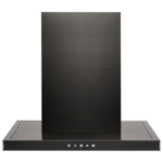 electriQ 60cm Slimline Cooker Hood with Slim Depth - Black Stainless Steel