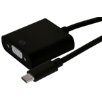 Maplin N67ED video cable adapter 0.13 m USB Type-C VGA (D-Sub) Black