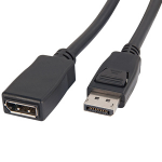 4Cabling 15cm DisplayPort Male to DisplayPort Female Adaptor: Black