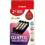 Canon CLI671XLVP ink cartridge 4 pc(s) Original High (XL) Yield Black, Cyan, Magenta, Yellow