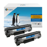 G&G Image 14989/NT-PH435CUUJJ-2 Toner cartridge black twin pack, 2x4K pages Pack=2 (replaces Canon 725 728 HP 35A/CB435AD 36A/CB436AD 78A/CE278AD 85A/CE285AD) for Canon LBP-3018/MF 4410/HP LaserJet P 1505/HP Pro P 1100/HP Pro P 1600
