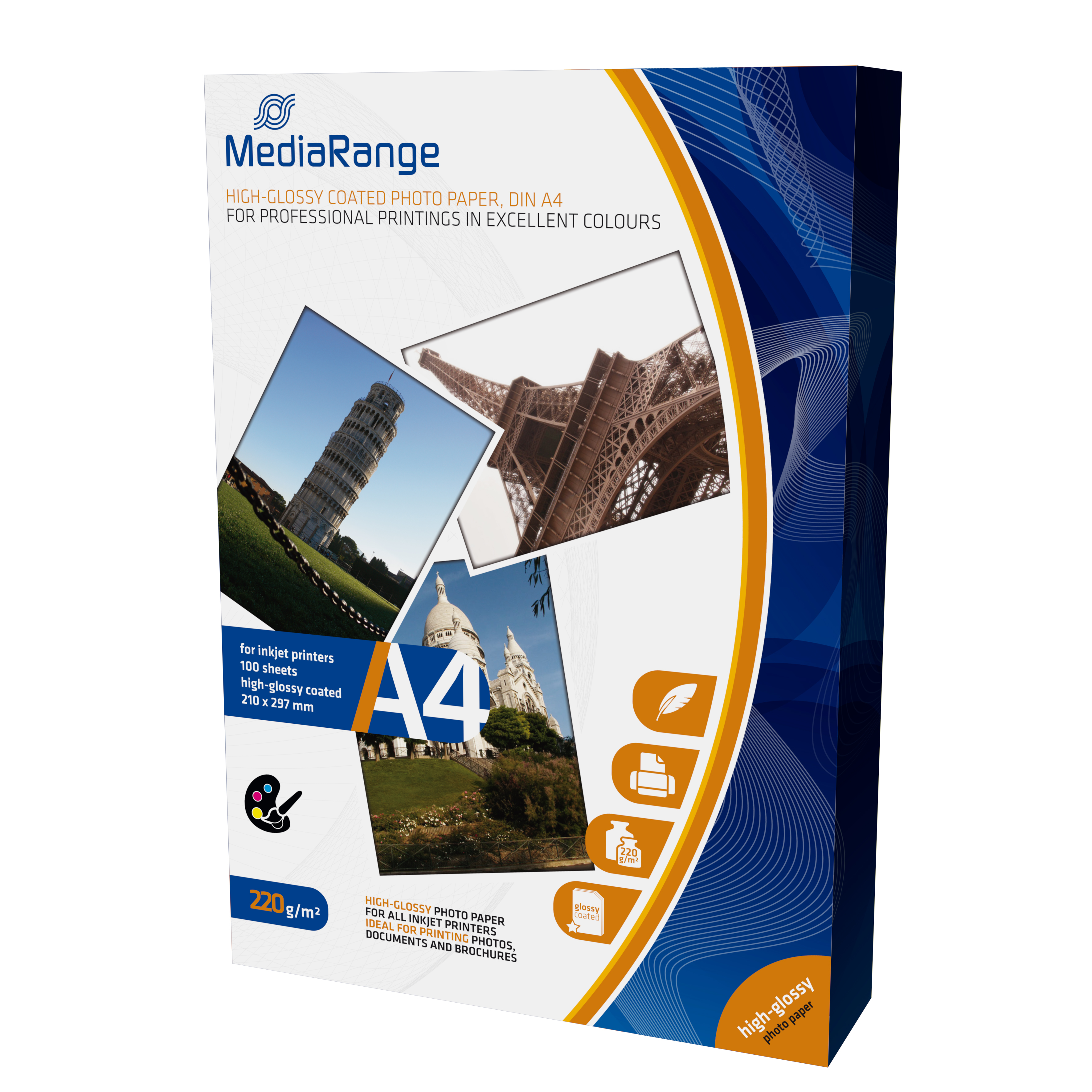 Image of MediaRange MRINK103 photo paper A4 White High-gloss