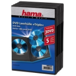 Hama DVD Triple Box, black, pack of 5 3 discs