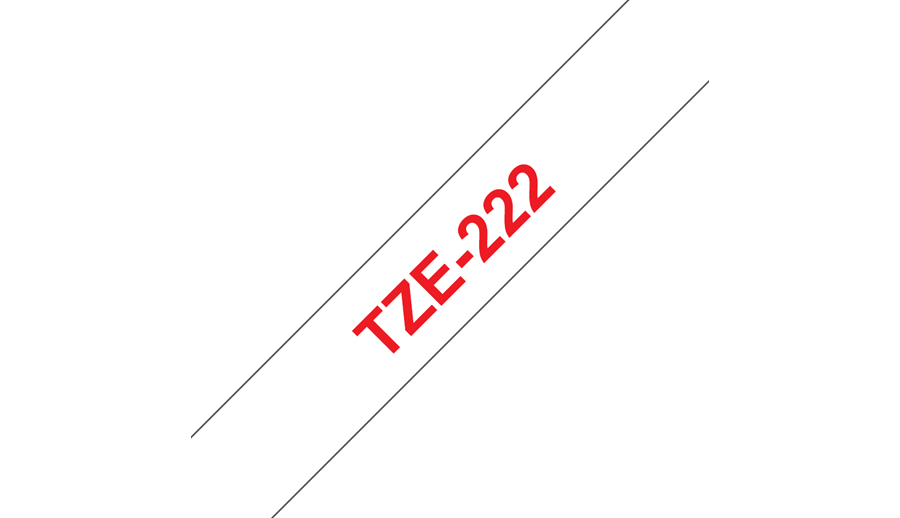 Brother TZE-222 DirectLabel red on white Laminat 9mm x 8m for Brother P-Touch TZ 3.5-18mm/6-12mm/6-18mm/6-24mm/6-36mm