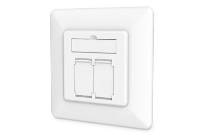 Digitus CAT 6A Class EA Network Outlet, Design-Compatible, Shielded, Flush Mount