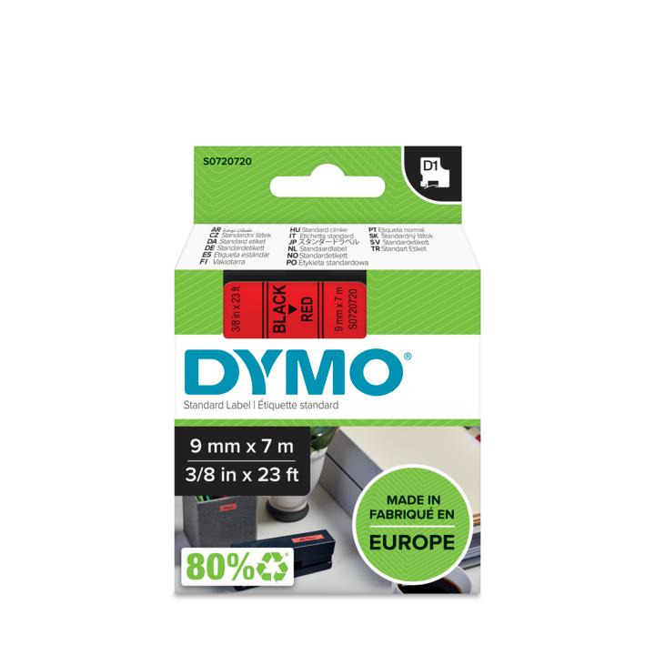 Dymo 40917 D1 LabelMaker Tape 9mm x 7m Black on Red S0720720