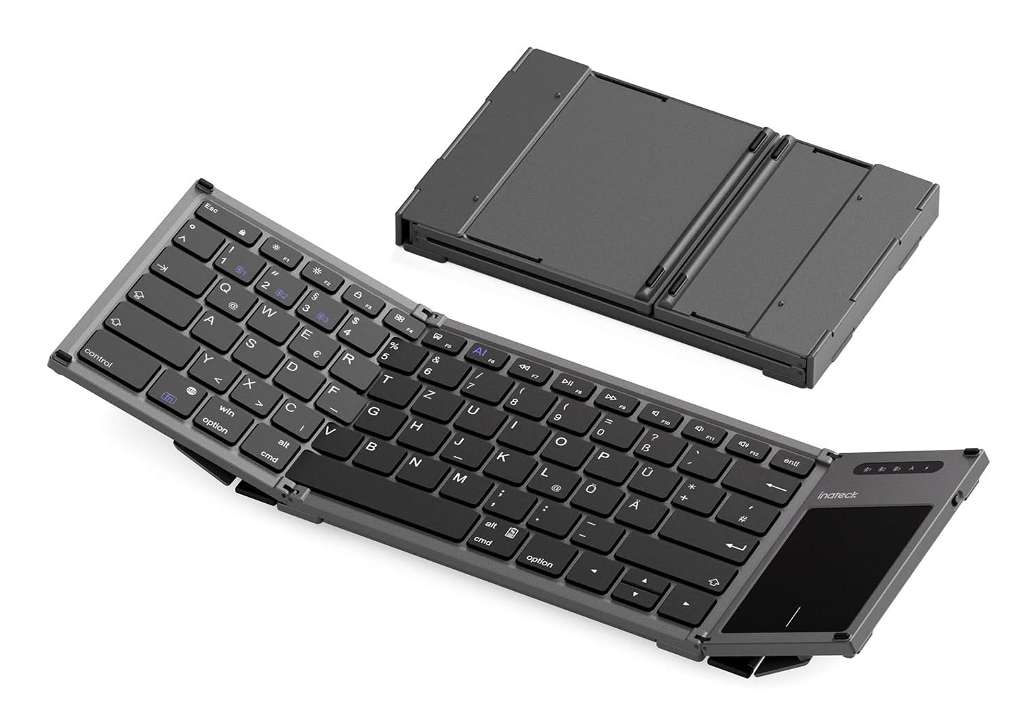 Inateck KB06101_STEEL GRAY keyboard Home RF Wireless + Bluetooth QWERTZ English Black