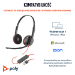 Poly Stereofoniczny zestaw słuchawkowy USB-C Blackwire 3220 czarny + przejściówka USB-C/A (opakowanie zbiorcze)