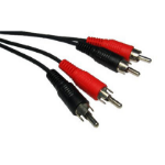Cables Direct 3m RCA/RCA audio cable Black, Red