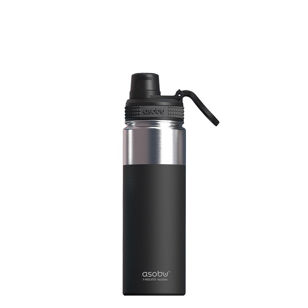 Image of Asobu Alpine Flask - 530 ml - Hiking - Black - Stainless steel -...