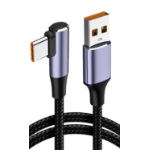 JLC CA90 USB (Male) to Type C (Male) 90-degree Braided Cable – 3M – Black