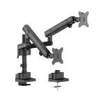 Brateck LDT84-C024P-B DUAL SCREEN POLE-MOUNTED HEAVY-DUTY MECHANICAL SPRING MONITOR ARM BLACK (new)