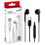 Genius Computer Technology HS-M365B USB-C In-Ear Wired Earbuds with In-Line Microphone and Volume Controls Black