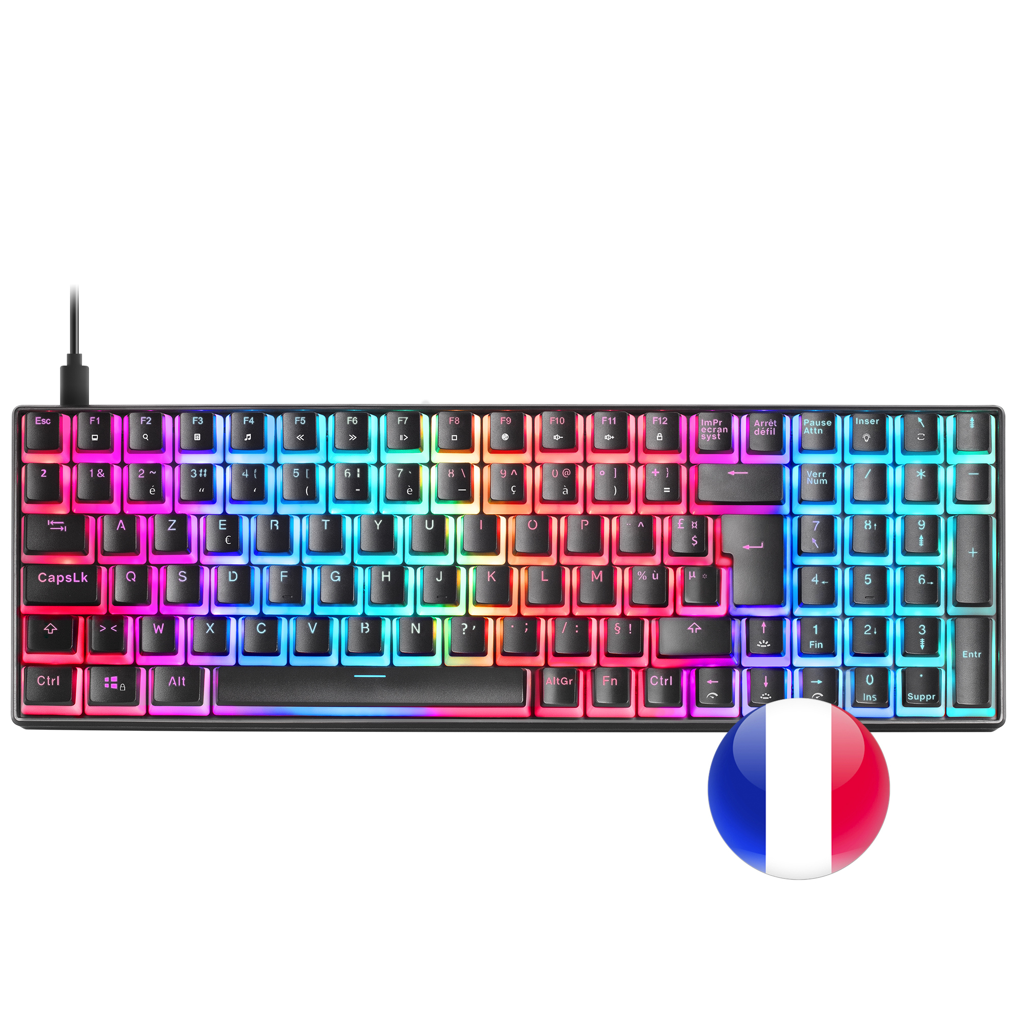 Mars Gaming MKULTRA Black RGB Mechanical Keyboard Switch Outemu SQ Red