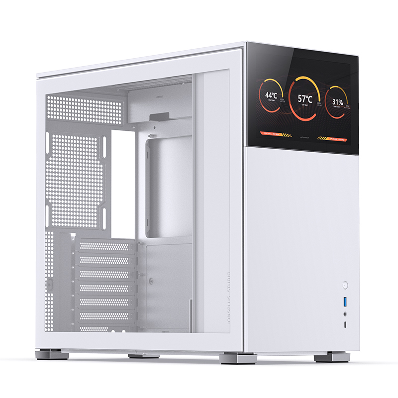 D41 Standard Screen ATX PC Case  White Tempered Glass