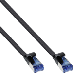 InLine Patch cable flat, U/FTP, Cat.6A, TPE halogen-free, black, 2m