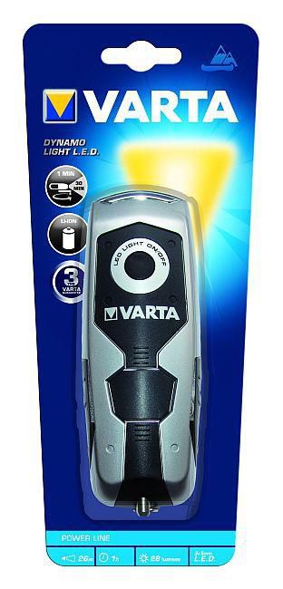 Image of Varta Dynamo Light LED - Hand flashlight - Black - Gray - Plastic...