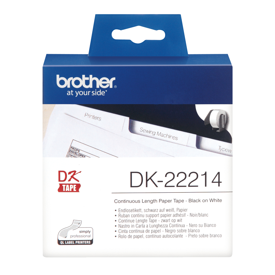 Brother DK-22214 DirectLabel Etikettes white 12mm x 30,48m for Brother P-Touch QL/700/800/QL 12-102mm/QL 12-103.6mm