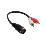 Alcasa AD-5B2CS audio cable 0.2 m 2 x RCA DIN (5-pin) Black, Red, White