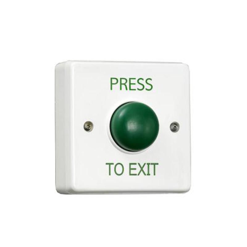 Surface White Plastic 'Press  To Exit' Green Dome Button thumbnail