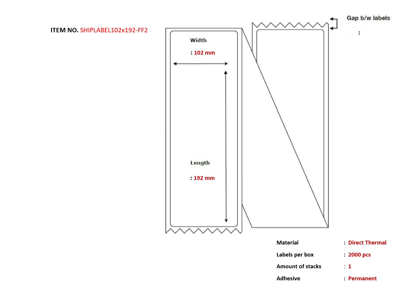 Capture SHIPLABEL102X192-FF2 printer label