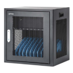 Manhattan Laadkast voor 10 laptops (tot 16"), laden via interne AC-adapters (EU) (installatie van voedingskabels van apparaten vereist), geschikt voor ALLE laptops, iPad, MacBook en Chromebook, vakken 380×30×280 mm, laadtrolley, afsluitbaar