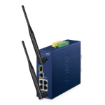 PLANET IP30 Industrial Wi-Fi 7 802.11be 3600Mbps Dual Band Wireless AP Blauw Power over Ethernet (PoE)