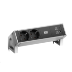 Bachmann Desk 2 power extension 2 AC outlet(s) Indoor Black, Silver