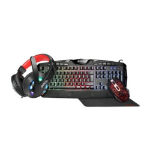 Jedel CP-04 Knights Templar Elite 4-in-1 Gaming Kit - Backlit RGB Keyboard, 1000 DPI RGB Mouse, 40mm Driver RGB Headset, XL Mouse Mat