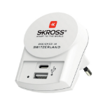 Skross PRO+ USB (A+C) World ohne CH/I power plug adapter Universal White