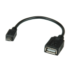 VALUE USB 2.0 Kabel, USB A Female - Micro USB B Male, OTG 0,15 m