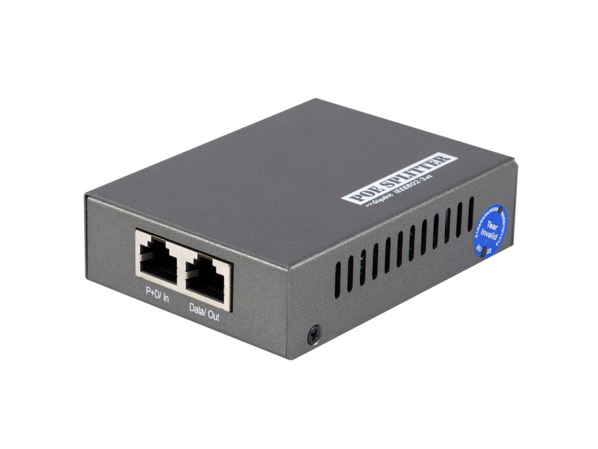 Image of LevelOne Gigabit PoE Splitter, 802.3at/af PoE, 5-12V DC Output