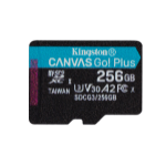 Kingston Technology 256GB microSDXC Canvas Go Plus 170R A2 U3 V30 enkel pakket zonder ADP