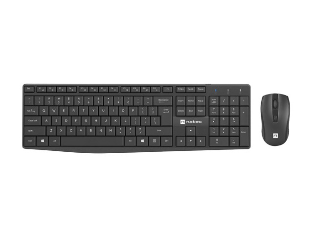 NATEC SQUID keyboard Mouse included Home/Office USB QWERTY US International Black