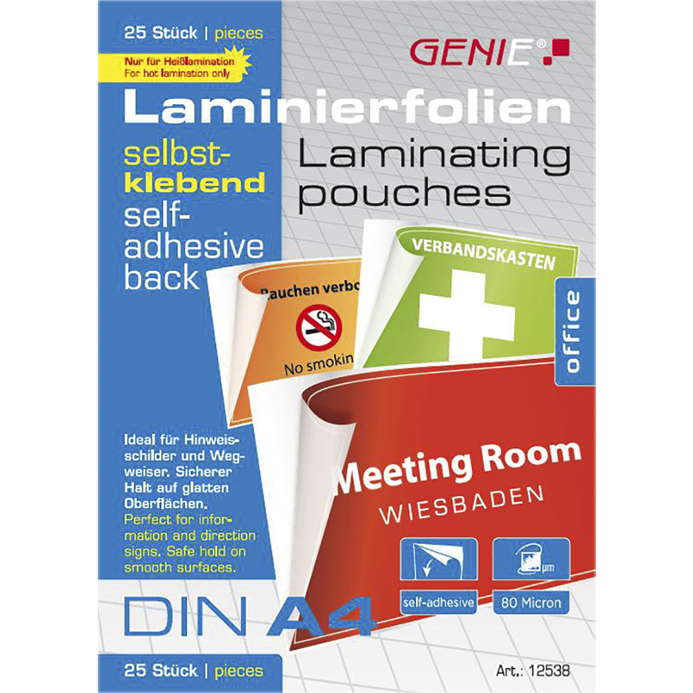 EU Product - Laminiertaschen 25 A4 selbstklebend 80 Mic. thumbnail