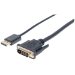 Manhattan DisplayPort 1.2a to DVI-D 24+1 Cable, 1080p@60Hz, 3m, Male to Male, Passive, Compatible with DVD-D, Black, Three Year Warranty, Equivalent to DP2DVIMM10.